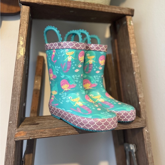 Member's Mark Other - 🧜‍♀️ Fleece Lined Mermaid Rain Boots | Kids 9/10 🧜‍♀️ Warm and cozy!